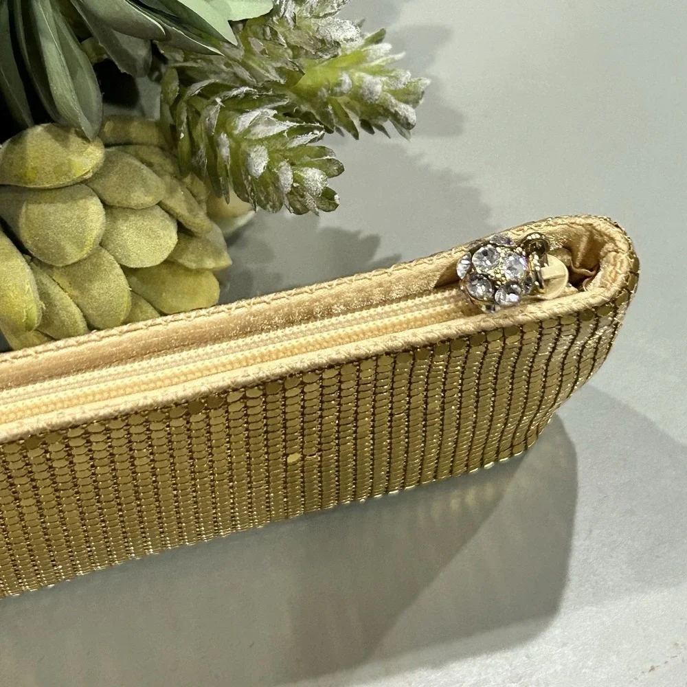 Neiman Marcus Retro Neiman Marcus Gold Mesh Clutch Cosmetic‎ Bag 9
